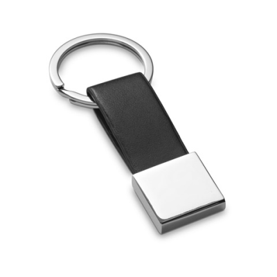 BUMPER METAL AND PU KEYRING in Black