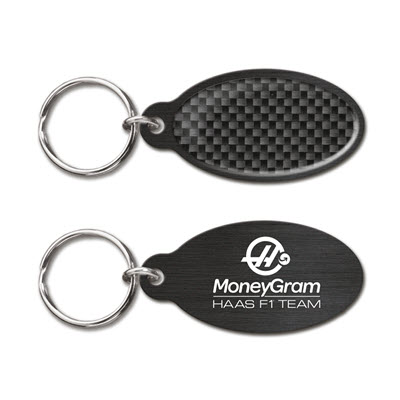 CARBON ORBIT OVAL KEYRING