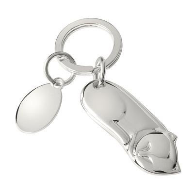 CAT METAL KEYRING in Silver