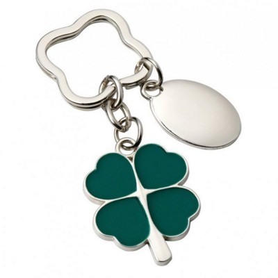 CLOVER LEAF METAL KEYRING