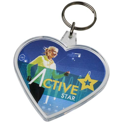 COMBO HEART-SHAPED KEYRING CHAIN in Clear Transparent Clear Transparent