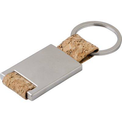 CORK KEY HOLDER KEYRING in Brown