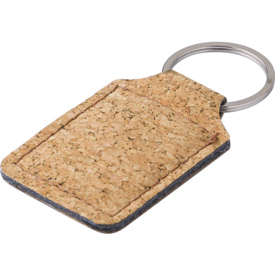 CORK KEY HOLDER KEYRING in Brown