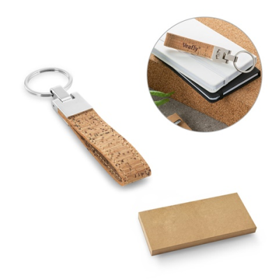 CORKS CORK & METAL KEYRING