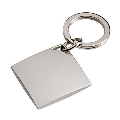 DIAMOND METAL KEYRING in Matt Silver