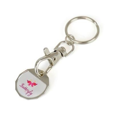 DOMED TROLLEY COIN KEYRING