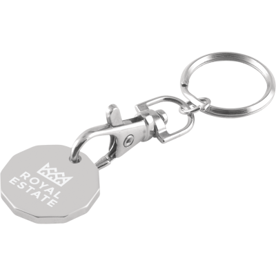 EXPRESS TROLLEY COIN KEYRING CHAIN RING - LASER ENGRAVED