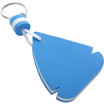 FOAM KEY HOLDER KEYRING in Blue_&_White