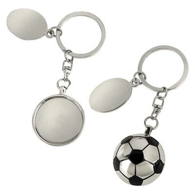 FOOTBALL KEYRING in Silver Metal