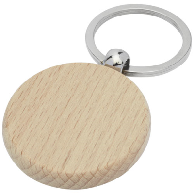 GIOVANNI BEECH WOOD WOOD ROUND KEYRING CHAIN in Natural