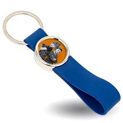 HEAVY DUTY SILVER COLOUR METAL KEYRING with Large Silicon Loop