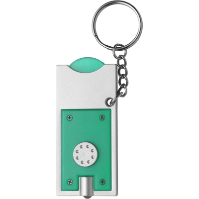 KEY HOLDER KEYRING with Coin in Pale Green