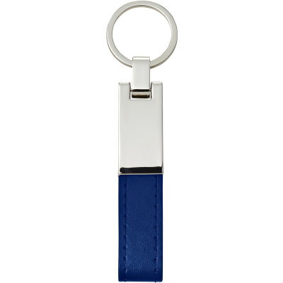 KEY HOLDER KEYRING with PU Loop in Cobalt Blue