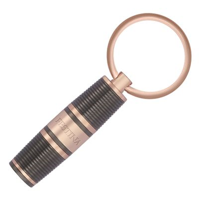 KEYRING BOLD STRIPE GUN & ROSEGOLD