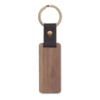 KEYRING in Walnut & PU in Brown