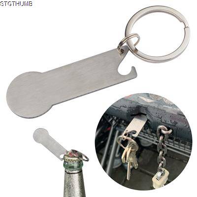 KEYRING with Shopping Cart Chip in Silvergrey