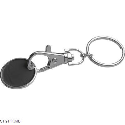 KEYRING with Shopping Coin in Black