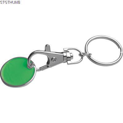 KEYRING with Shopping Coin in Green