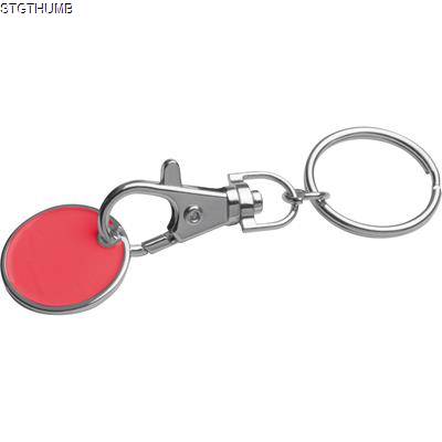 KEYRING with Shopping Coin in Red