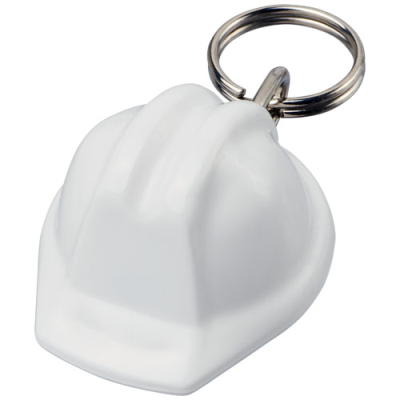 KOLT HARD HAT-SHAPED RECYCLED KEYRING CHAIN in White