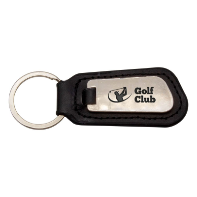 LEATHER EFFECT KEYRING (HARD ENAMEL INFILL)