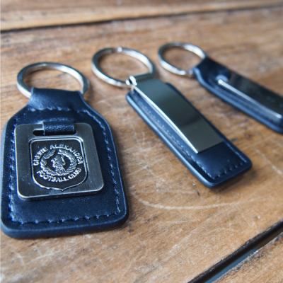 LEATHER EFFECT KEYRING (SOFT ENAMEL INFILL)