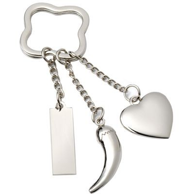 LUCKY SILVER METAL KEYRING