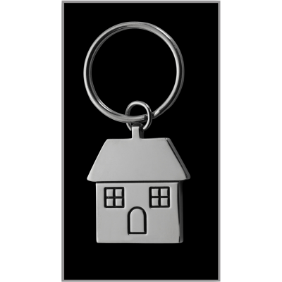 METAL HOUSE KEY HOLDER KEYRING in Silver