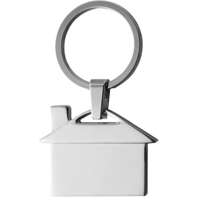 METAL HOUSE KEY HOLDER KEYRING in Silver