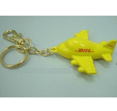 METAL JUMBO AEROPLANE SHAPE KEYRING in Yellow