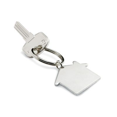 METAL KEY HOLDER KEYRING HOUSE in Silver