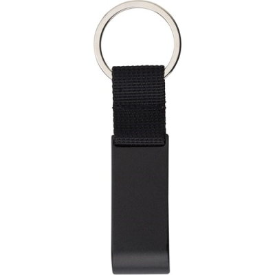 METAL KEY HOLDER KEYRING in Black