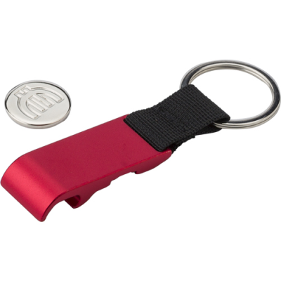 METAL KEY HOLDER KEYRING in Red