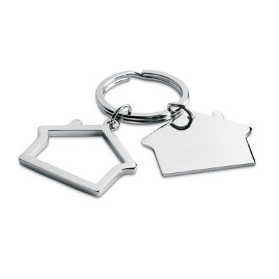 METAL KEYRING HOUSE SHAPE in Silver