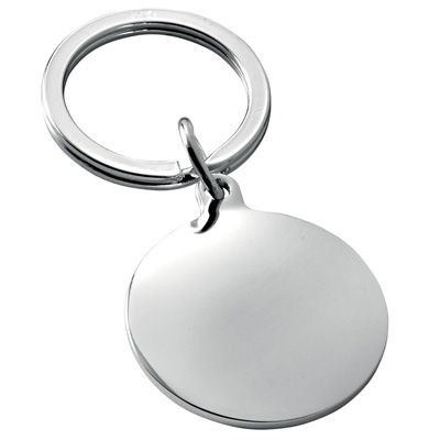 METAL KEYRING in Silver with Large Round Tag