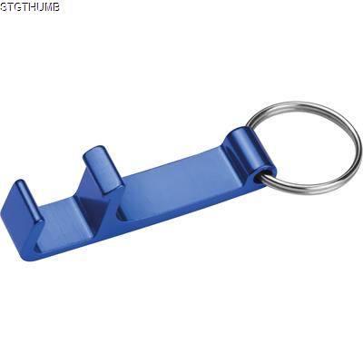 METAL KEYRING with Bottle & Can Opener in Blue