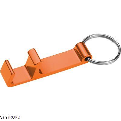 METAL KEYRING with Bottle & Can Opener in Orange