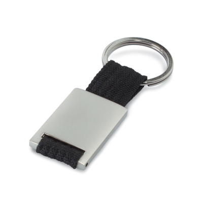 METAL RECTANGULAR KEYRING in Black