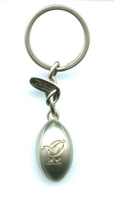 METAL RUGBY BALL KEYRING