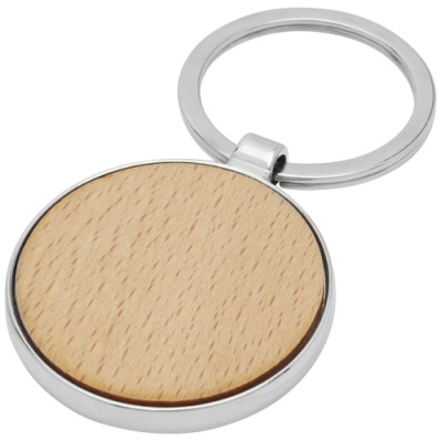 MORENO BEECH WOOD WOOD ROUND KEYRING CHAIN in Natural