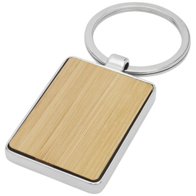 NETA BAMBOO RECTANGULAR KEYRING CHAIN in Natural