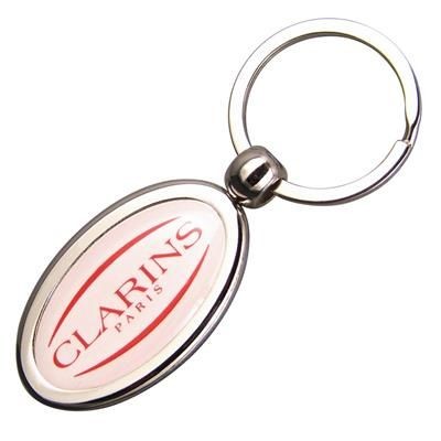 OVAL ZINC ALLOY DOMED KEYRINGS