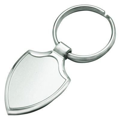 PENNANT SHIELD SHAPE METAL KEYRING in Silver