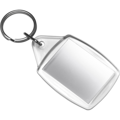 PLASTIC KEY HOLDER KEYRING in Neutral