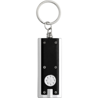 PLASTIC LED TORCH KEYRING in Black