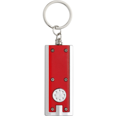 PLASTIC LED TORCH KEYRING in Red