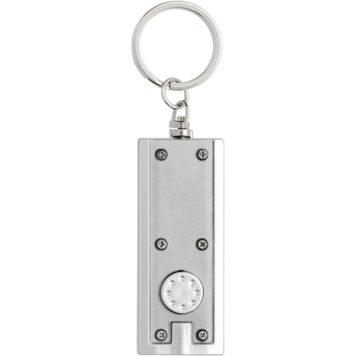 PLASTIC LED TORCH KEYRING in Silver