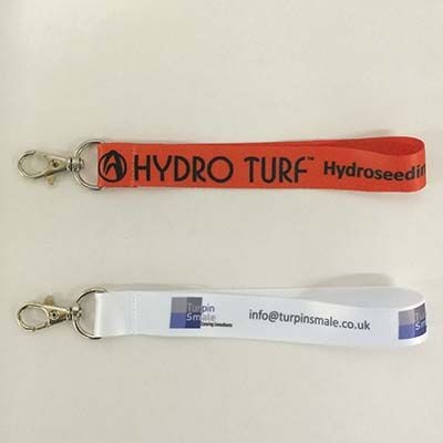 POLYESTER FABRIC KEYRING FOB SHORT LANYARD