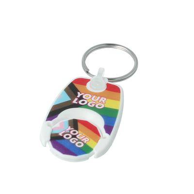 PRIDE RAINBOW POP COIN TROLLEY KEYRING