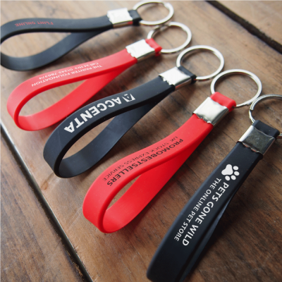 PRINTED SILICON LOOP KEYRING (UK STOCK: BLACK)